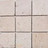 Mosaïque en Travertin Blanc Ivoire Vieilli - 10X10X1 CM-Albedo Pierre Discount