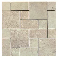 Mosaïque en Travertin Blanc Ivoire Vieilli Rempli Aiguisé - Irrégulier-Albedo Pierre New