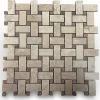 Albedo Pierre Mosaïque en Travertin Blanc Ivoire - Noçe - Tissage Panier