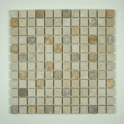 Albedo Pierre Mosaïque en Travertin Vieilli - Mix 3 couleurs - 2,3X2,3X1 CM