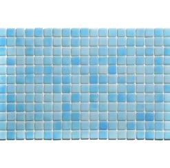 Ilcom Mosaïque en verre pressé antidérapant R12 sur maille pour piscine 32.5cm x 51.5cm - Caribbean Pool (0,167m²)