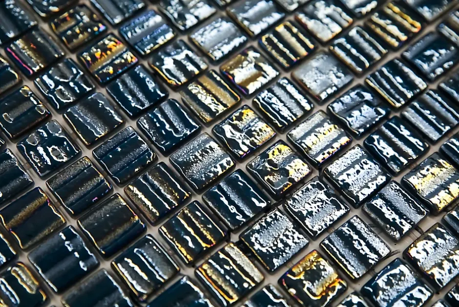 Mosaïque en verre pressé sur maille pour piscine 32.5cm x 51.5cm - Veneto Ocean Blue (0,167m²)-Ilcom New