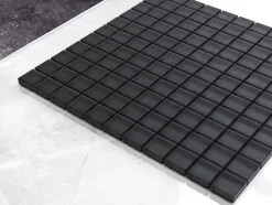 Mosaïque en verre sur filet pour salle de bain ou cuisine 30 cm x 30 cm - Velvet black-Ilcom Discount