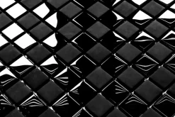 Mosaïque en verre sur filet pour salle de bain ou cuisine 30 cm x 30 cm - Black obsidian-Ilcom Outlet