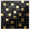Mosaïque en verre sur filet pour salle de bain ou cuisine 30 cm x 30 cm - Volcano gold-Ilcom Hot