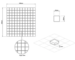 Mosaïque en verre sur filet pour salle de bain ou cuisine 30 cm x 30 cm - Carbon-Ilcom New