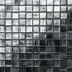 Ilcom Mosaïque en verre sur filet pour salle de bain ou cuisine 30 cm x 30 cm - Clipped jeans