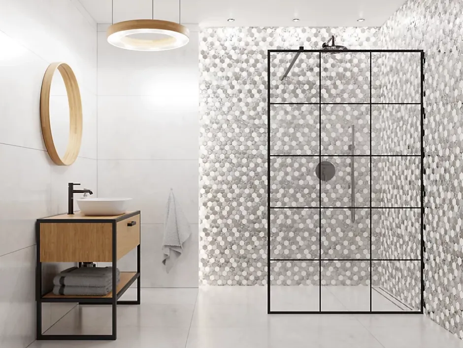 Ilcom Mosaïque en verre sur filet pour salle de bain ou cuisine 30.0cm x 30.3cm - Grey lava