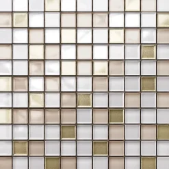 Mosaïque en verre sur filet pour salle de bain ou cuisine 30 cm x 30 cm - Caffelatte-Ilcom Clearance