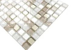 Mosaïque en verre sur filet pour salle de bain ou cuisine 30 cm x 30 cm - Caffelatte-Ilcom Clearance