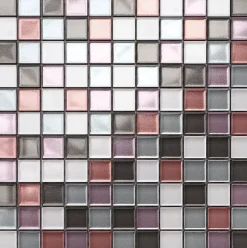 Ilcom Mosaïque en verre sur filet pour salle de bain ou cuisine 30 cm x 30 cm - Pink Floyd