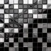 Mosaïque en verre sur filet pour salle de bain ou cuisine 30 cm x 30 cm - Black Lake-Ilcom Clearance
