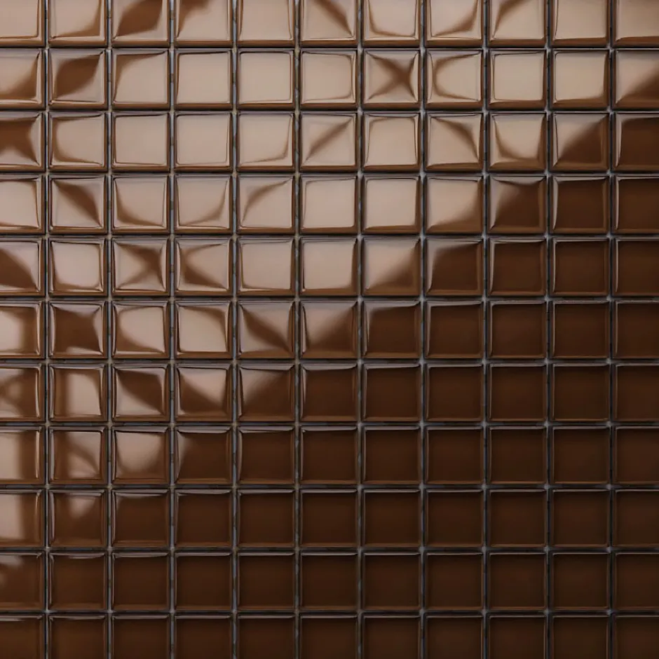 Mosaïque en verre sur filet pour salle de bain ou cuisine 30 cm x 30 cm - Chocolate-Ilcom Best