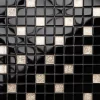 Ilcom Mosaïque en verre sur filet pour salle de bain ou cuisine 30 cm x 30 cm - Black pepper
