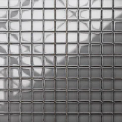 Ilcom Mosaïque en verre sur filet pour salle de bain ou cuisine 30 cm x 30 cm - Dorian Grey