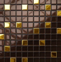 Ilcom Mosaïque en verre sur filet pour salle de bain ou cuisine 30 cm x 30 cm - Nemesis