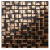 Ilcom Mosaïque en verre sur filet pour salle de bain ou cuisine 30 cm x 30 cm - Copper moon