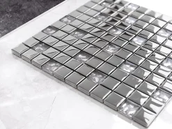 Mosaïque en verre sur filet pour salle de bain ou cuisine 30 cm x 30 cm - Selene-Ilcom Sale