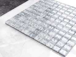Mosaïque en verre sur filet pour salle de bain ou cuisine 30 cm x 30 cm - Cloud-Ilcom New