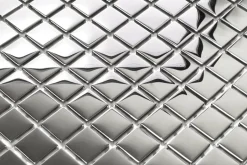 Mosaïque en verre sur filet pour salle de bain ou cuisine 30 cm x 30 cm - Pure silver-Ilcom Sale