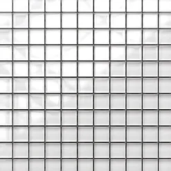 Mosaïque en verre sur filet pour salle de bain ou cuisine 30 cm x 30 cm - Perfect white-Ilcom Best