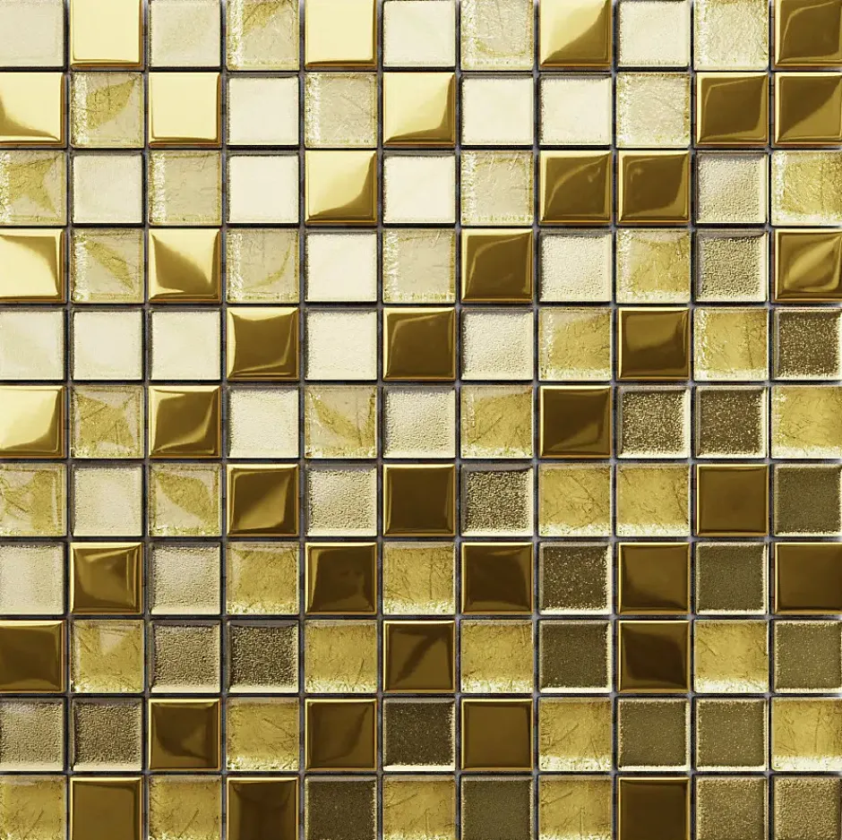 Mosaïque en verre sur filet pour salle de bain ou cuisine 30 cm x 30 cm - Crushed Giza-Ilcom Clearance