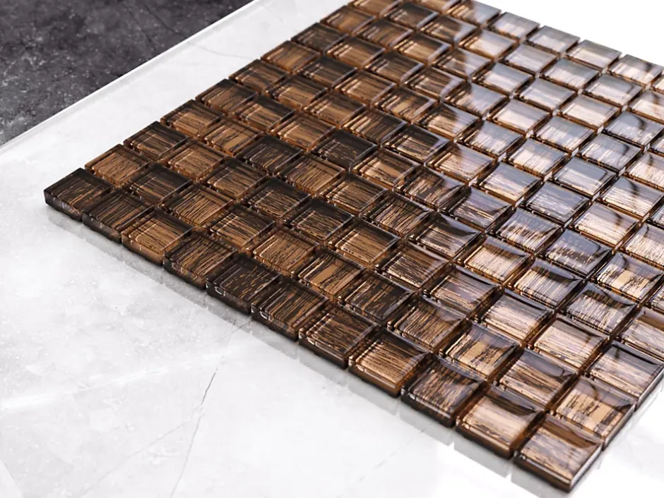 Mosaïque en verre sur filet pour salle de bain ou cuisine 30 cm x 30 cm - The doors-Ilcom Best