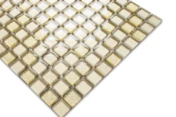 Mosaïque en verre sur filet pour salle de bain ou cuisine 30 cm x 30 cm - Golden sunshine-Ilcom New