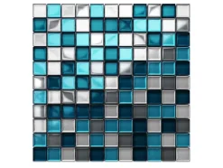 Mosaïque en verre sur filet pour salle de bain ou cuisine 30 cm x 30 cm - Deep lake-Ilcom