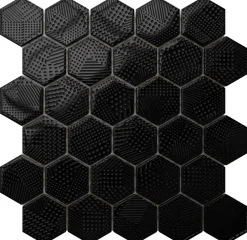 Ilcom Mosaïque en verre sur filet pour salle de bain et cuisine 24.7cm x 25.5cm - Crochet