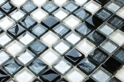 Mosaïque en verre sur filet pour salle de bain ou cuisine 30 cm x 30 cm - Pearl jam-Ilcom New