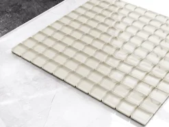 Ilcom Mosaïque en verre sur filet pour salle de bain ou cuisine 30 cm x 30 cm - Condensed milk