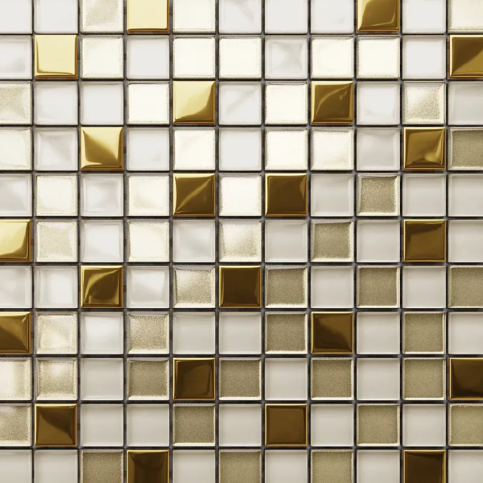 Ilcom Mosaïque en verre sur filet pour salle de bain ou cuisine 30 cm x 30 cm - Calachari