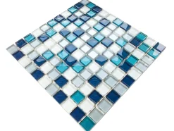 Mosaïque en verre sur filet pour salle de bain ou cuisine 30 cm x 30 cm - Topaz-Ilcom Outlet