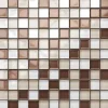 Mosaïque en verre sur filet pour salle de bain ou cuisine 30 cm x 30 cm - Cappuccino-Ilcom Sale