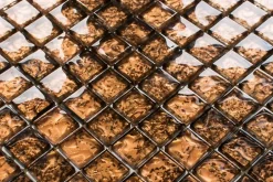 Mosaïque en verre sur filet pour salle de bain ou cuisine 30 cm x 30 cm - Baltic amber-Ilcom Discount