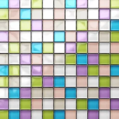 Mosaïque en verre sur filet pour salle de bain ou cuisine 30 cm x 30 cm - Gummy bears-Ilcom Sale