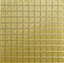 Mosaïque en verre sur filet pour salle de bain ou cuisine 30 cm x 30 cm - Crushed gold-Ilcom Online