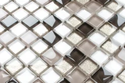 Mosaïque en verre sur filet pour salle de bain ou cuisine 30 cm x 30 cm - Coffee-Ilcom Outlet