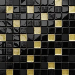 Ilcom Mosaïque en verre sur filet pour salle de bain ou cuisine 30 cm x 30 cm - Crushed Cleopatra