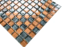 Ilcom Mosaïque en verre sur filet pour salle de bain ou cuisine 30 cm x 30 cm - Wild stripes