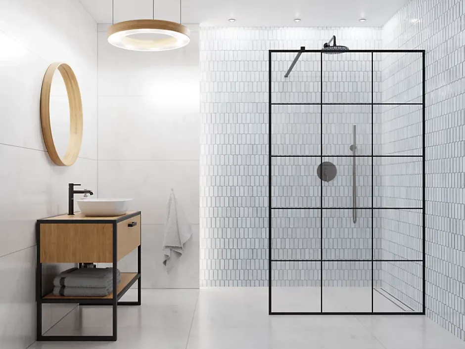 Mosaïque en verre sur maille pour salle de bain ou cuisine 29.7cm x 28.8cm - Caotic grey-Ilcom Clearance