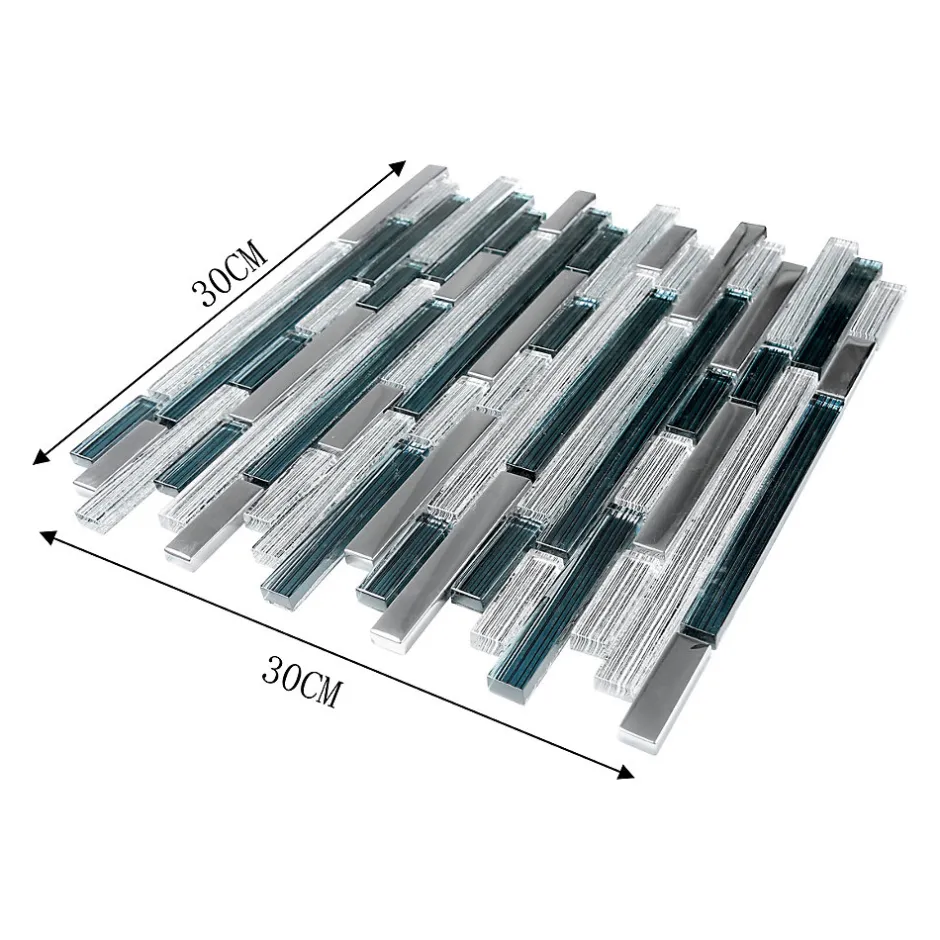 GoodHome Mosaïque Foxe bleu 30 x 30 cm