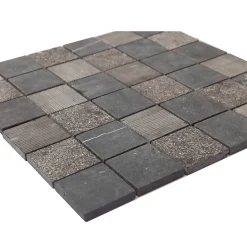 GoodHome Mosaïque gris clair 30x30cm Blue stone carré