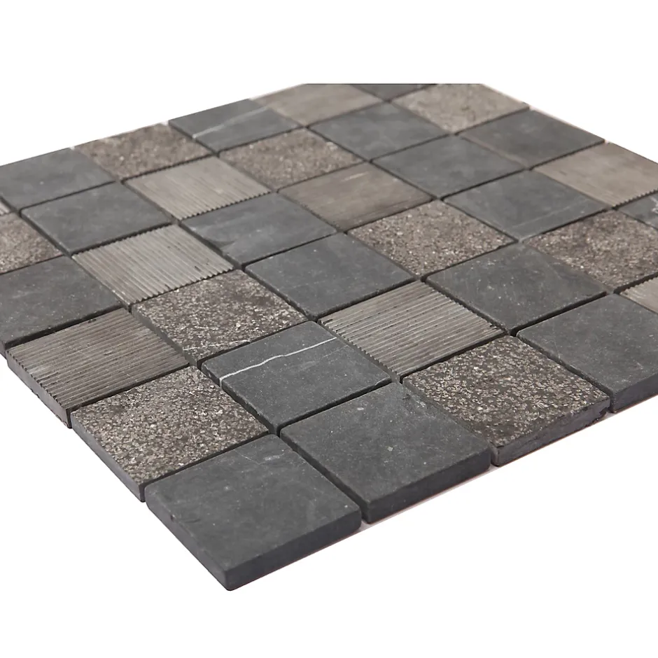 GoodHome Mosaïque gris clair 30x30cm Blue stone carré