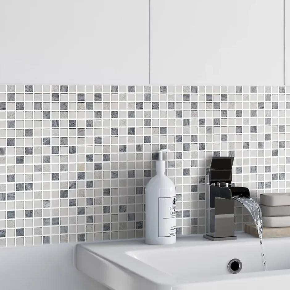 GoodHome Mosaïque gris clair 30x30cm Ikarai