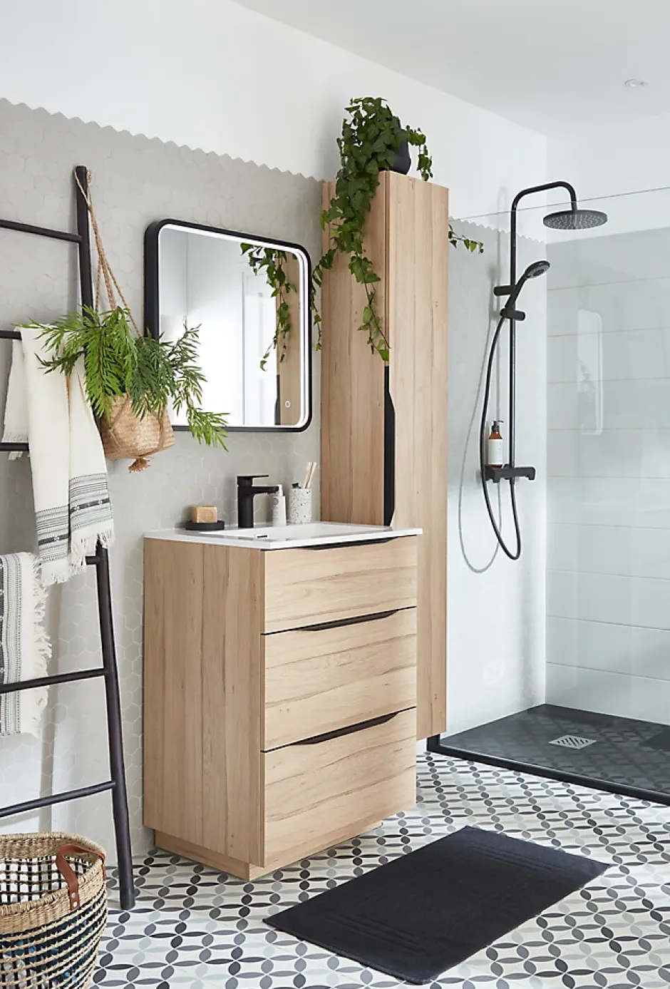 GoodHome Mosaïque gris clair 30x30cm Plain