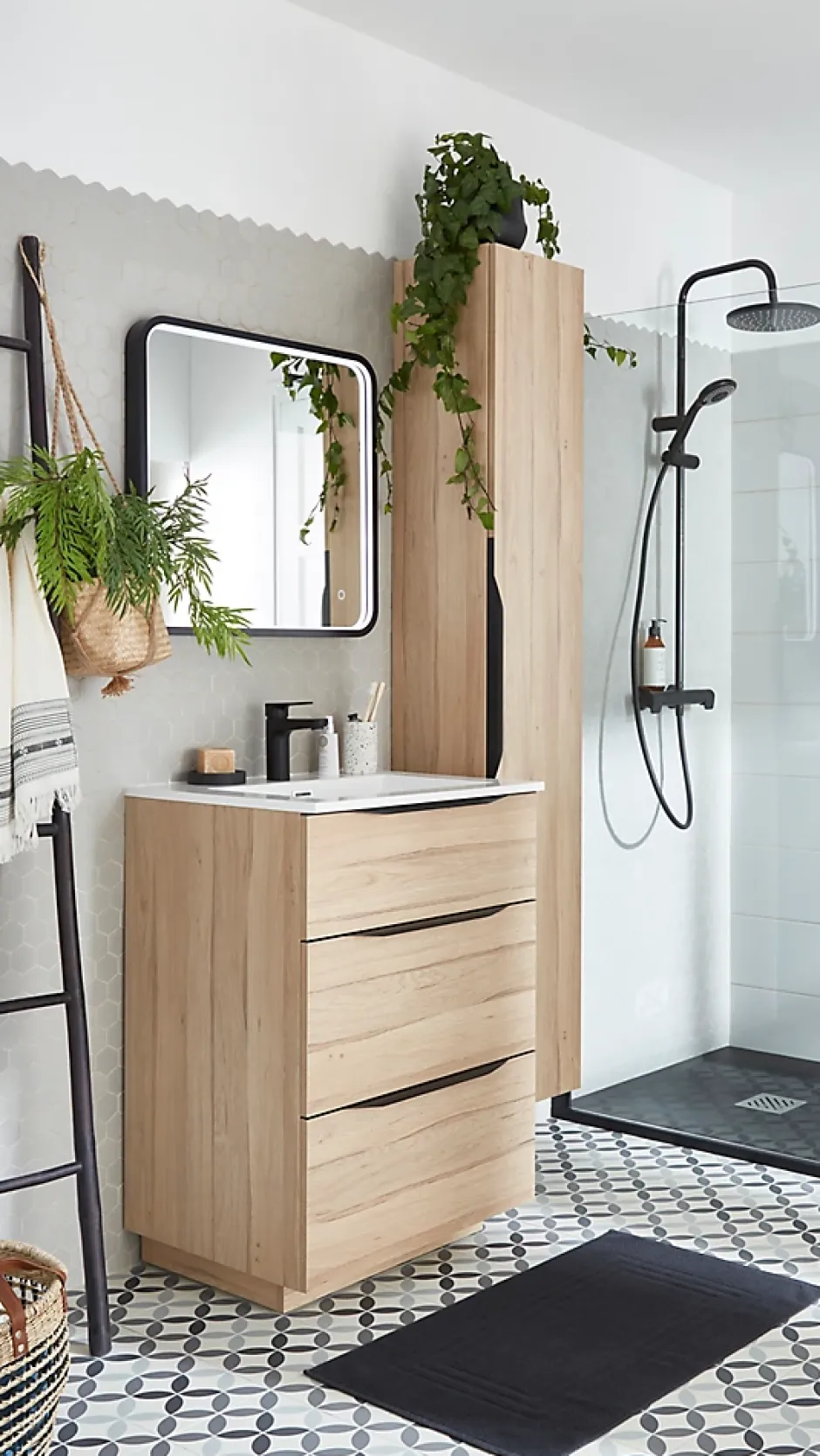 GoodHome Mosaïque gris clair 30x30cm Plain