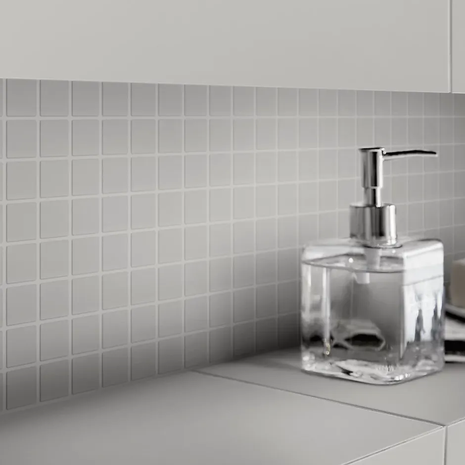 GoodHome Mosaïque gris clair 30x30cm Plain carré