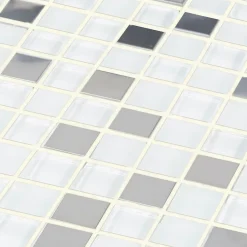 Mosaïque gris et blanc 32 x 32 cm Prate-GoodHome Online